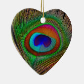 Lebhaftes Kupfer Peacock Feather Keramikornament (Rechts)