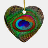 Lebhaftes Kupfer Peacock Feather Keramikornament (Vorne)