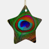 Lebhaftes Kupfer Peacock Feather Keramikornament (Rechts)