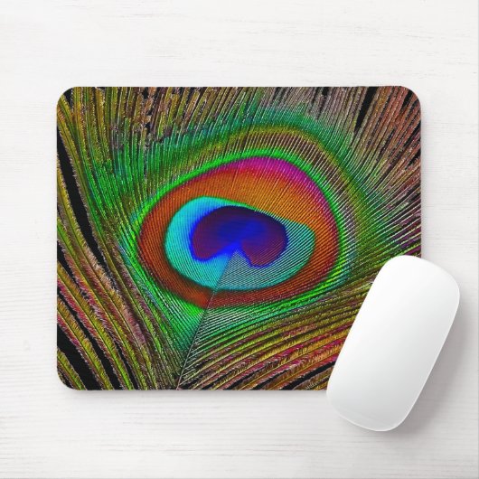 Lebhaftes Kupfer Peacock Feather Mousepad (Mit Mouse)
