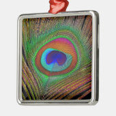 Lebhaftes Kupfer Peacock Feather Ornament Aus Metall (Links)