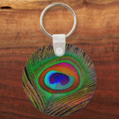 Lebhaftes Kupfer Peacock Feather Schlüsselanhänger (Vorderseite)