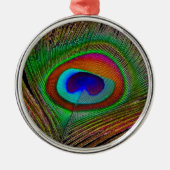 Lebhaftes Kupfer Peacock Feather Silbernes Ornament (Vorne)
