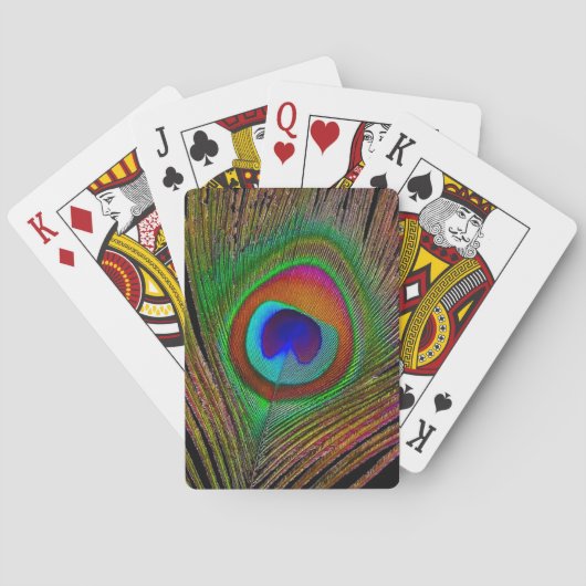 Lebhaftes Kupfer Peacock Feather Spielkarten (Rückseite)