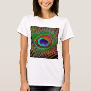 Lebhaftes Kupfer Peacock Feather T-Shirt