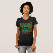 Lebhaftes Kupfer Peacock Feather T-Shirt (Vorne ganz)
