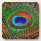 Lebhaftes Kupfer Peacock Feather Untersetzer (Vorderseite)