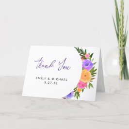 Lebhaftes Lässiges Magenta Violet Gelb Dankeskarte