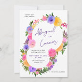 Lebhaftes Lässiges Magenta Violet Gelb Einladung (Vorderseite)