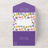 Lebhaftes Lässiges Magenta Violettgelb All In One Einladung (Außenbereich)