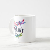 Lebhaftes Leben - Künstlerische Libelle Kaffeetasse (Vorderseite Links)