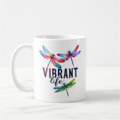 Lebhaftes Leben - Künstlerische Libelle Kaffeetasse (Links)