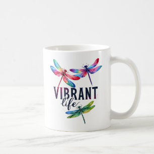Lebhaftes Leben - Künstlerische Libelle Kaffeetasse