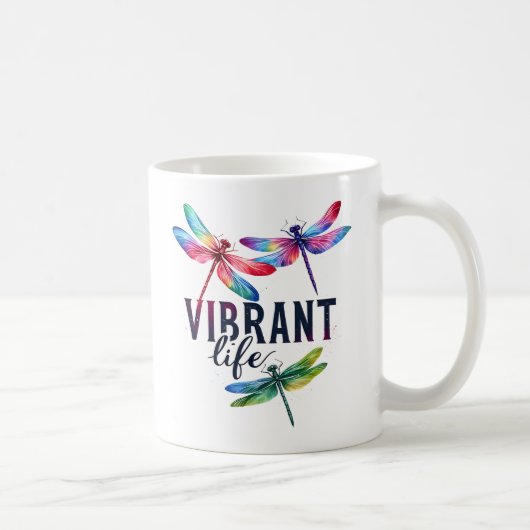 Lebhaftes Leben - Künstlerische Libelle Kaffeetasse (Rechts)