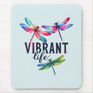 Lebhaftes Leben - Künstlerische Libelle Mousepad