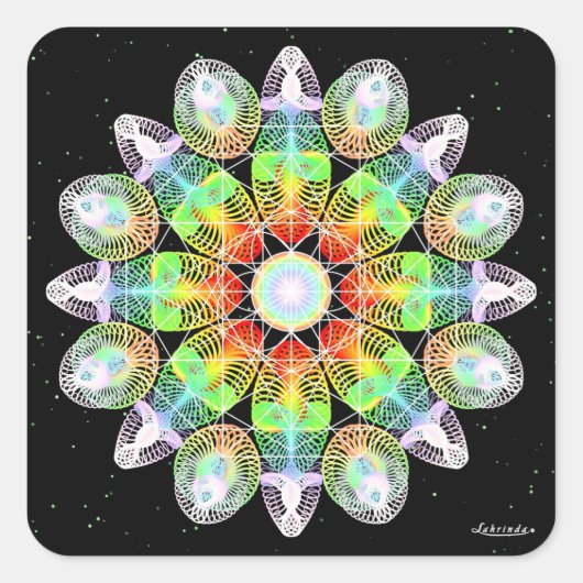 Lebhaftes Leben Quadratischer Aufkleber (Vorderseite)