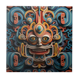 Lebhaftes, lebendiges Tribal 3D Paper Art Muster Fliese