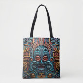 Lebhaftes, lebendiges Tribal 3D Paper Art Muster Tasche (Vorderseite)