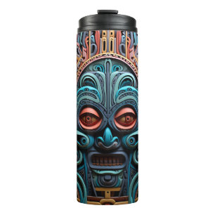 Lebhaftes, lebendiges Tribal 3D Paper Art Muster Thermosbecher