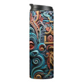Lebhaftes, lebendiges Tribal 3D Paper Art Muster Thermosbecher (Nach rechts gedreht)