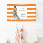 Lebhaftes, lebhaftes Orange Stripes Brautparty Banner (Insitu)