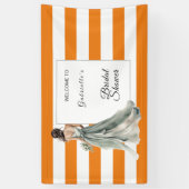 Lebhaftes, lebhaftes Orange Stripes Brautparty Banner (Vertikal)