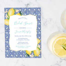 Lebhaftes Lemons Gelbes Aquamarines Brautparty Einladung