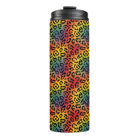 Lebhaftes Leopard-Druckmuster Thermosbecher (Vorderseite)
