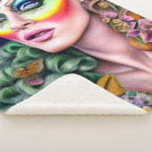 Lebhaftes LGBTQ-Portrait Drag Queen Artwork Sherpadecke (3/4)