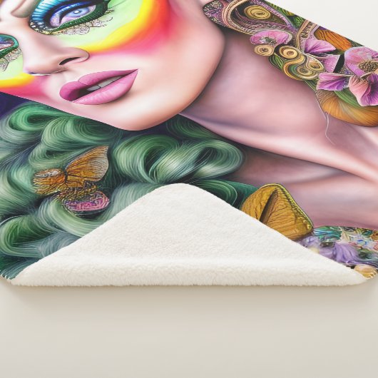 Lebhaftes LGBTQ-Portrait Drag Queen Artwork Sherpadecke (3/4)