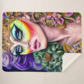 Lebhaftes LGBTQ-Portrait Drag Queen Artwork Sherpadecke (Vorderseite (Horizontal))