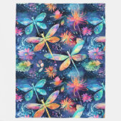 Lebhaftes Libellenmuster Fleecedecke (Vorderseite)