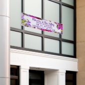 Lebhaftes Lila Blumenbanner Banner (Äußeres Gebäude)