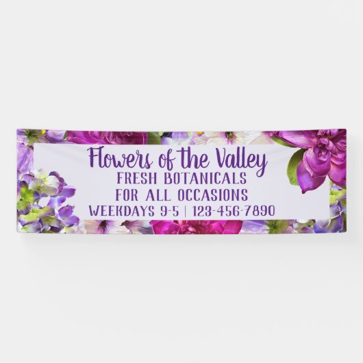 Lebhaftes Lila Blumenbanner Banner (Horizontal)
