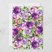Lebhaftes Lila Bouquet Bouquet Brautparty in Einladung (Rückseite)