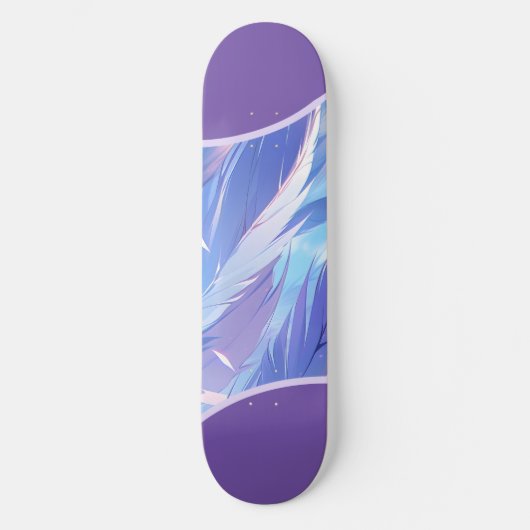 Lebhaftes Lila Feathers Design Skateboard (Vorderseite)