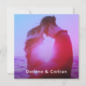 Lebhaftes Lila Foto für Sonnenuntergänge Save The Date (Rückseite)