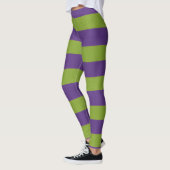 Lebhaftes Lila Kalkgrün gestreiftes Halloween Leggings (Links)