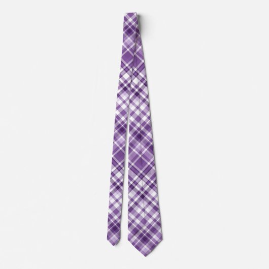 Lebhaftes Lila Kariertes Alzheimer-Sensibilitätsmu Krawatte (Rückseite)