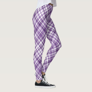 Lebhaftes Lila Kariertes Alzheimer-Sensibilitätsmu Leggings