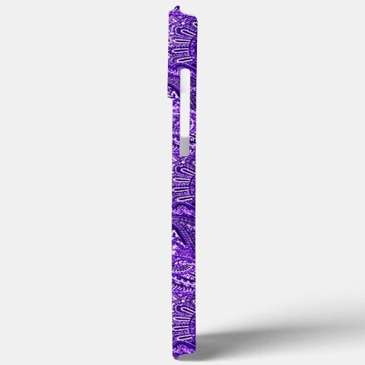 Lebhaftes Lila Paisley Case-Mate iPhone Hülle (Rückseite / Links)