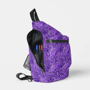 Lebhaftes Lila Paisley Crossbody Bag