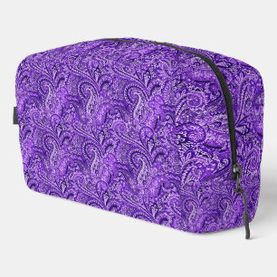 Lebhaftes Lila Paisley Waschbeutel