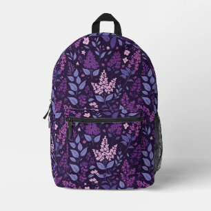 Lebhaftes Lilac Floral Muster Bedruckter Rucksack