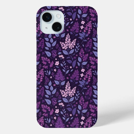 Lebhaftes Lilac Floral Muster Case-Mate iPhone Hülle (Rückseite)