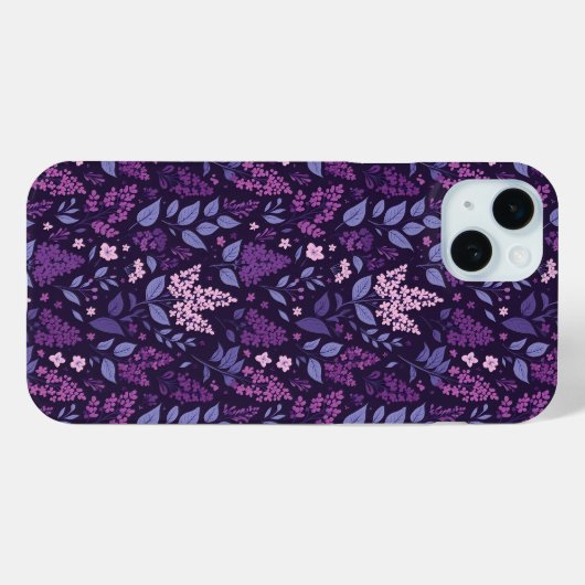 Lebhaftes Lilac Floral Muster Case-Mate iPhone Hülle (Rückseite (Horizontal))