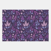 Lebhaftes Lilac Floral Muster Geschenkpapier Set (Vorderseite 3)