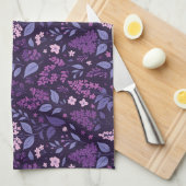 Lebhaftes Lilac Floral Muster Geschirrtuch (Viertel Falte)