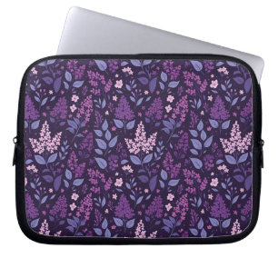 Lebhaftes Lilac Floral Muster Laptopschutzhülle