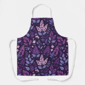 Lebhaftes Lilac Floral Muster Schürze (Vorderseite)